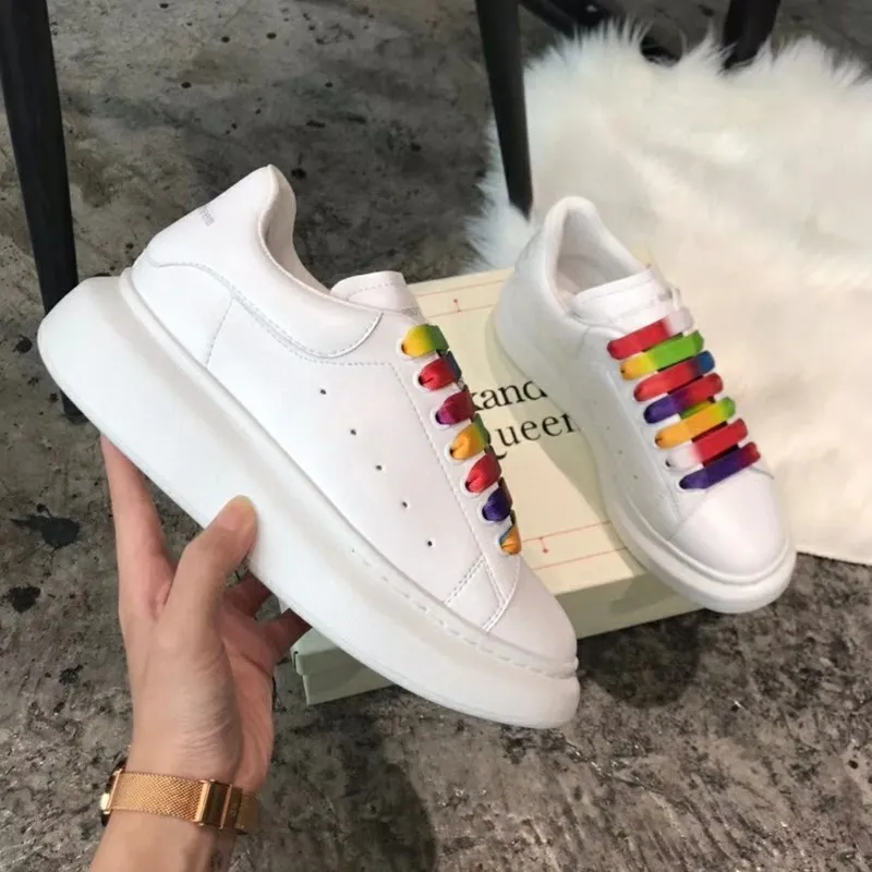 

Luxury Designer White Shoes Sneakers High Quality Men and Women White Shoes Woman Thick Bottom Platform Casual Couple Shoes