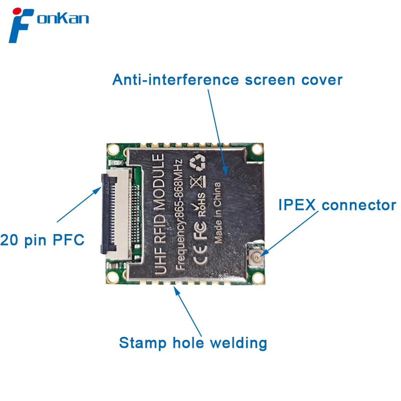 FONKAN High Performance UHF RFID Reader PR9200 module 865-868Mhz 902-928mhz with on antenna port |