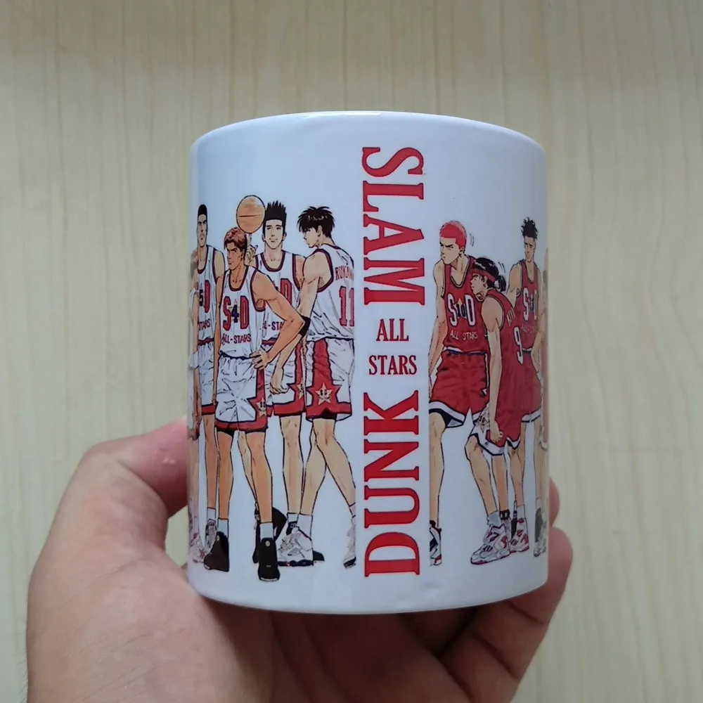 Кофейные чашки воды молоко кружки с мультяшным SLAM Данк цифры печать в качестве