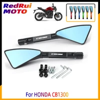 for honda cb1300 cb 1300 universal motorcycle accessories cnc aluminum blue lens rear view side mirror laser logocb1300