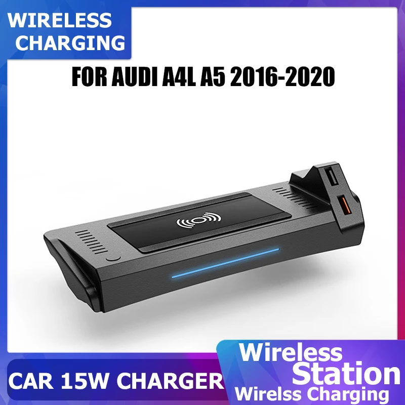 QI Wireless Charging For Audi A4L A5 S5 S4 2016 2017 2018 2019 2020 Car fast phone charger Charging Plate USB 15W Accessories