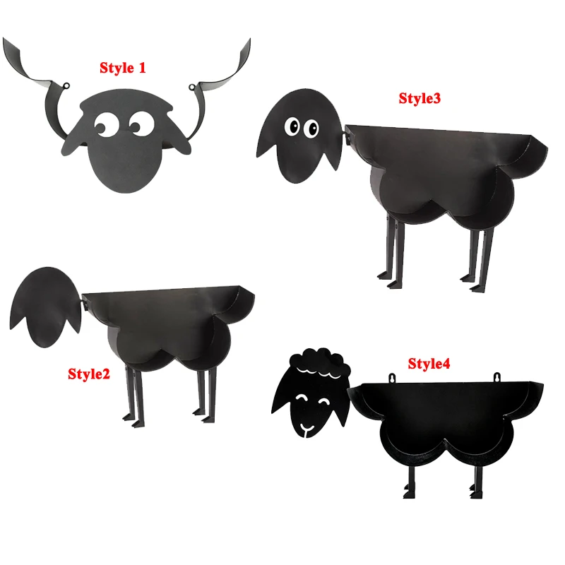 

Toilet Roll Holder Sheep Wall Mount Black Metal Toilet Paper Wc Tissue Storage