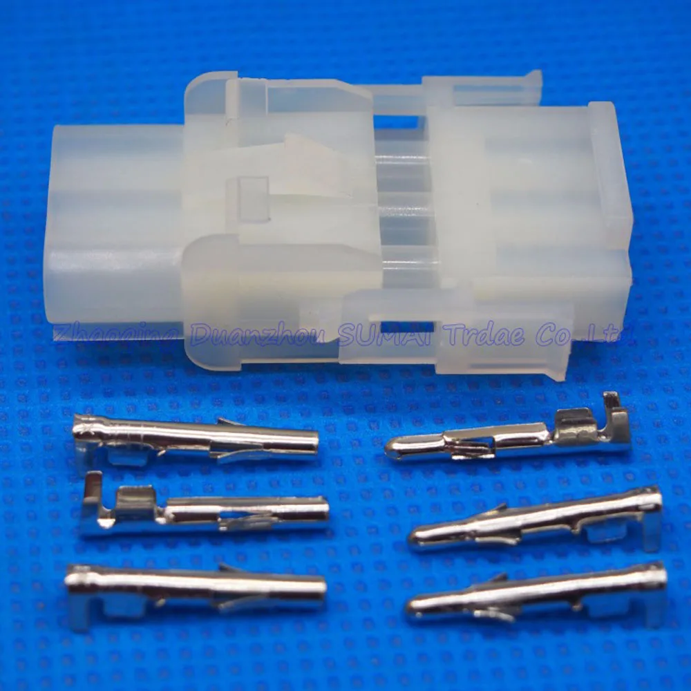63080 3 Pin/way 6.3mm pitch Electrical connector kit (Housing+Terminal) for car/boat/motorbike ect | Обустройство дома