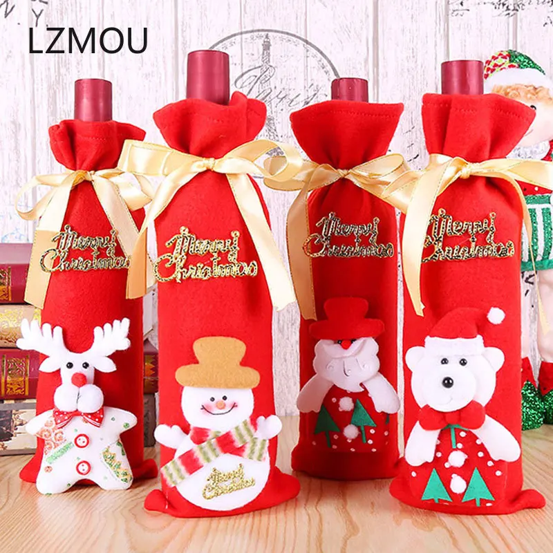 2019 2020 Рождественский подарок чехол для бутылки вина мешок защиты от пыли Санта