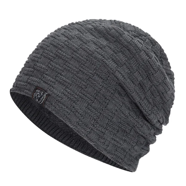 gray Xlamulu Мужская зимняя шапка Skullies вязаная шапка для женщин зимняя шапка мужская шапка Gorros Bonnet Мягкие вязаные шапки хлопок - Цвет: gray