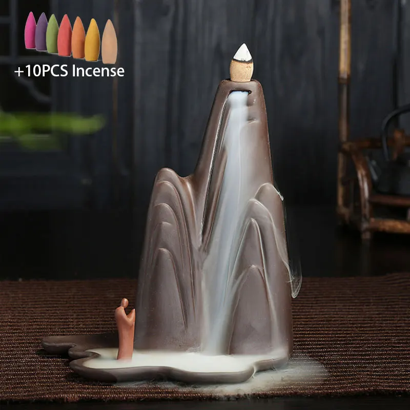 10 шт. благовония + креативная горелка для благовоний искусственные конусы