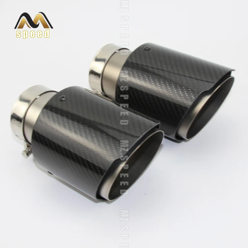 

1PCS car accessories 304 stainless steel atomization and bright-faced carbon fiber tailpipe muffler tailpipe straight edge