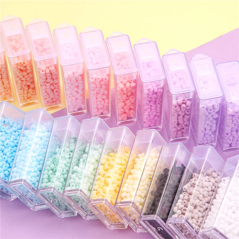 350Pcs/Box 8/O 3mm Solid Matte Glass Seed Beads Macarons Frosted Polish for Earring Bracelet Necklace DIY Jewelry |