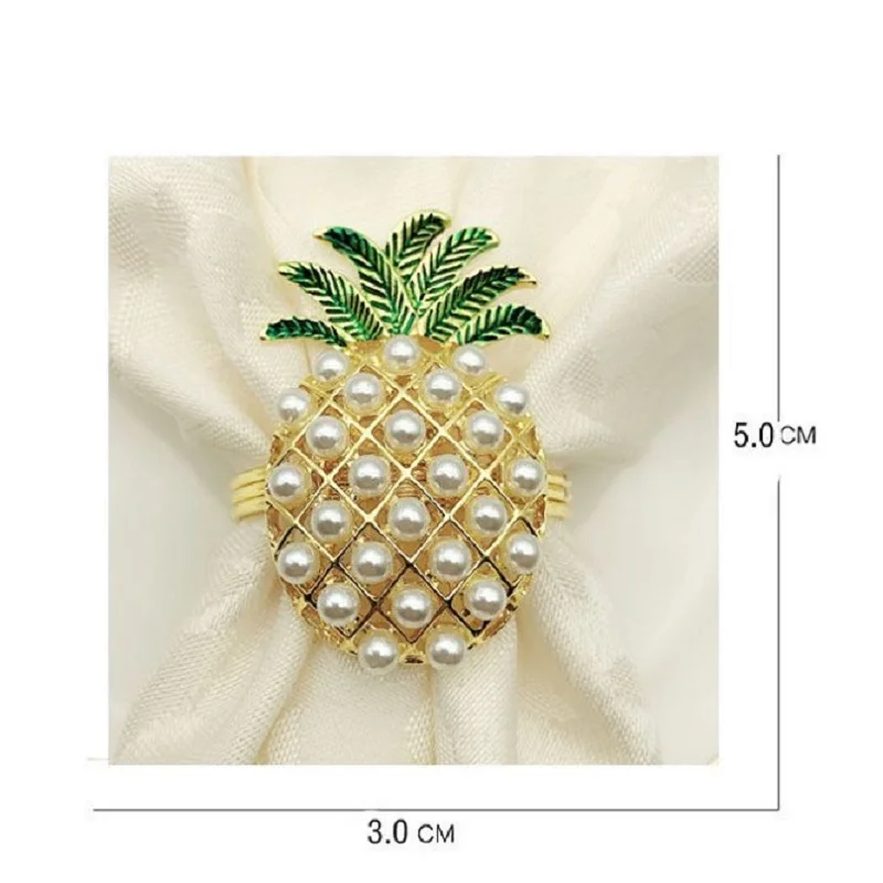 6/12 шт кольца для салфеток в форме ананаса Золотой Серебряный держатель