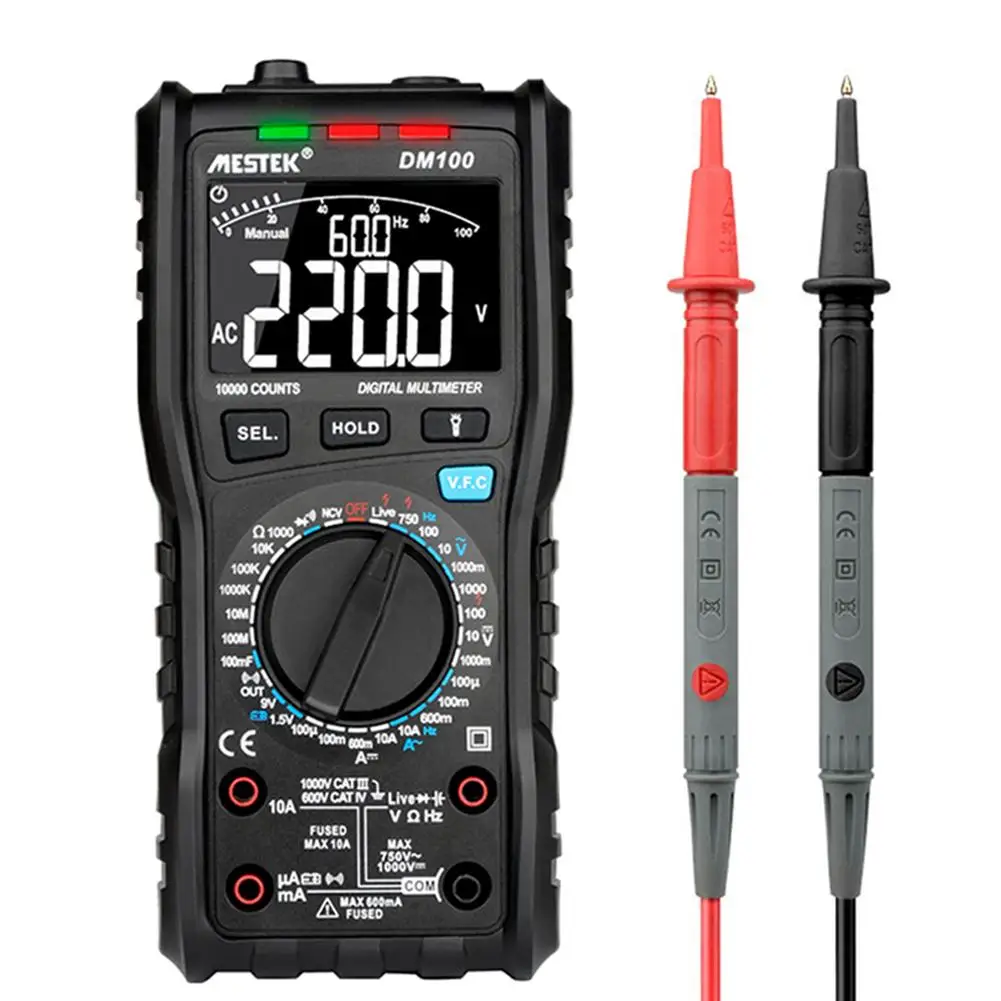 MESTEK DM100 Цифровой мультиметр Высокая скорость идентификация Тестовое значение