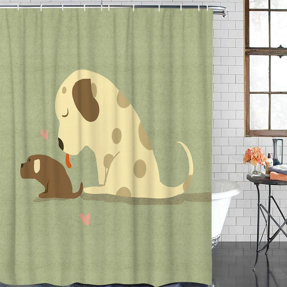 Водонепроницаемый декоративный чехол из полиэстера с 12 крючками для ванной