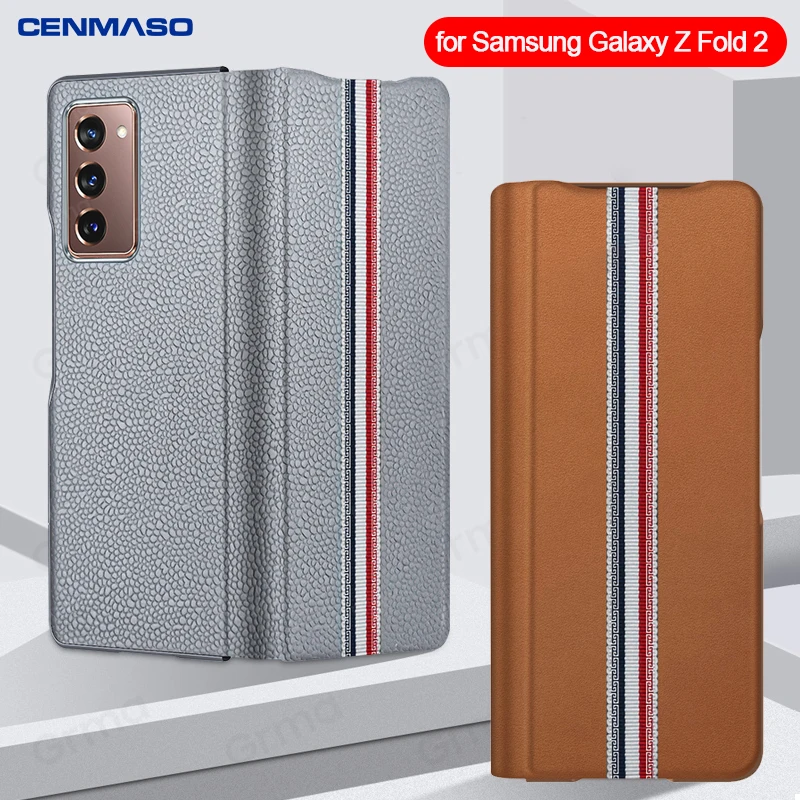 z fold3 genuine leather for samsung galaxy z fold 3 2 5g fold2 case original ultra thin tb limited edition folding flip cover free global shipping