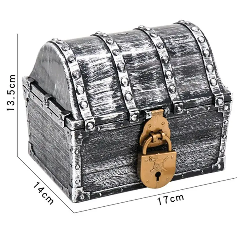 

Pirate Treasure Chest Pirate Box With 2 Locks Party Favors Kids Toy Boy Gift