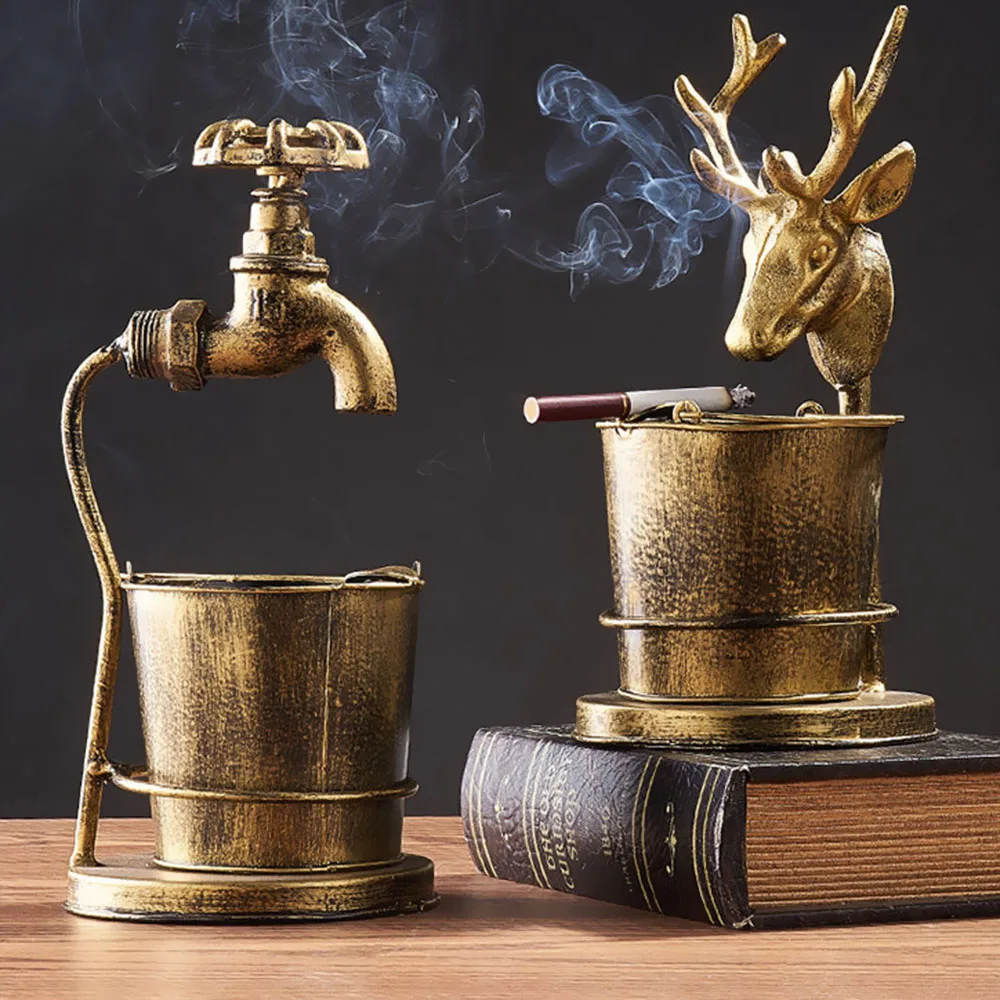 

Retro Style Ashtray Creative Ashtray Ornaments Iron Made Home Guest Coffee Table European Style Ashtray Creative Decoration