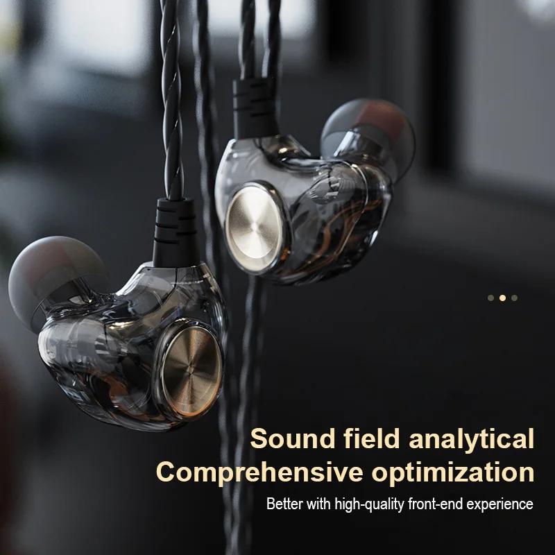 

Wired Earphone 3.5mm Dual Dynamic In-ear Headphone with Mic Phone Headset Gamer for Android Ios aliexpress standard shipping