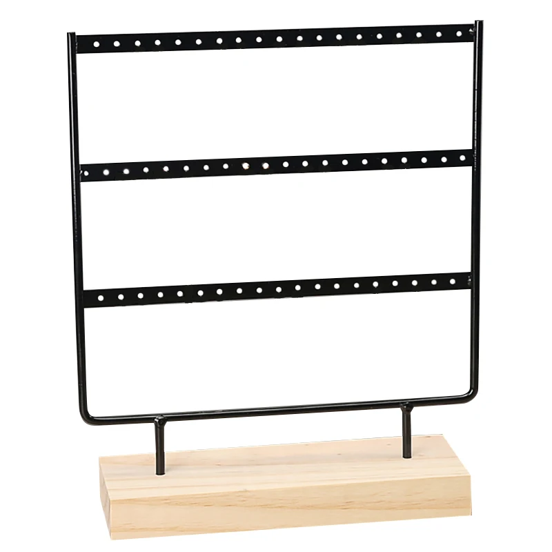 Сережки гвоздики держатель 4 х ярусная стойка серьги с квадратными кристаллами