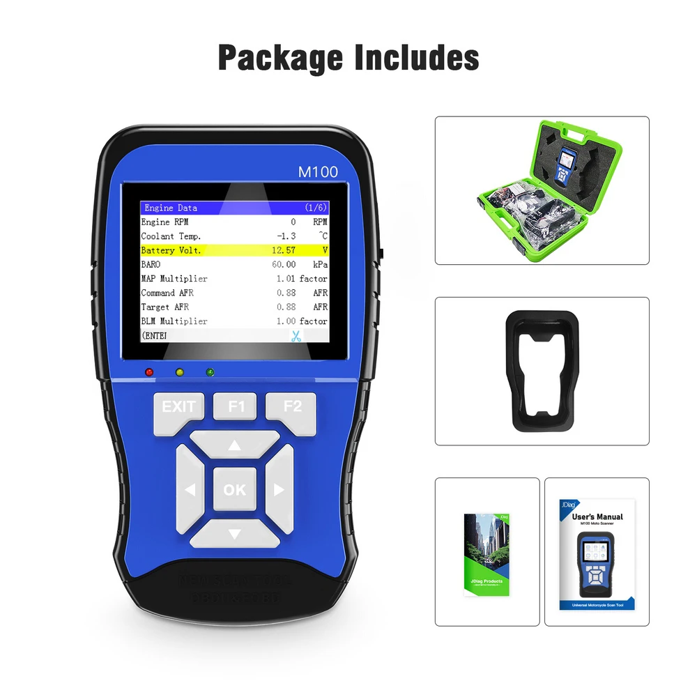 

M100 Motorcycle OBD Auto Scanner Code Reader Diagnosis Tester Tool for SY-M,Hon-da,Suzu-ki,Kym-co, Kawasa-ki,Hartfo-rd,PG-O