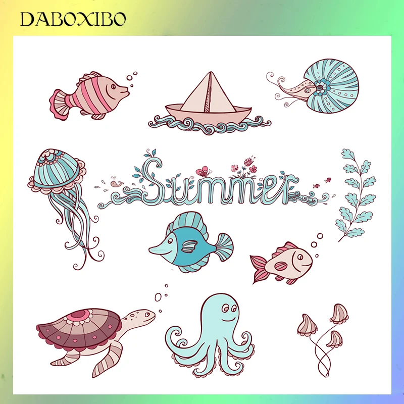 Летние прозрачные штампы DABOXIBO для скрапбукинга сделай сам/изготовления
