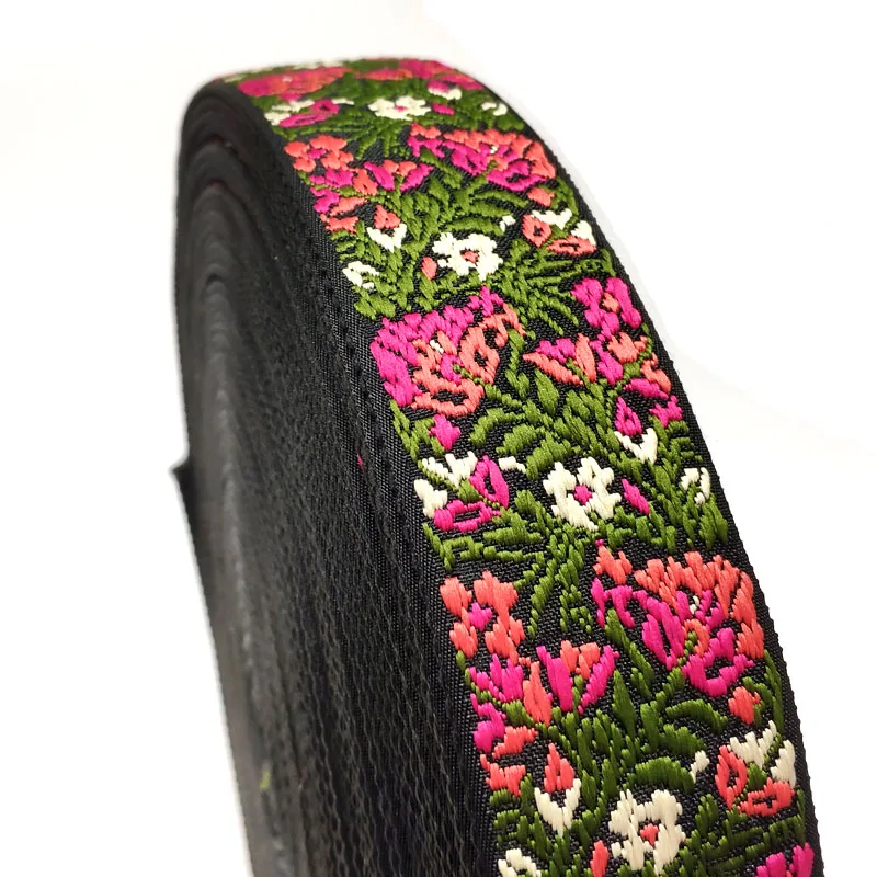 2 дюймов высокое качество вышивка полиэфирная тканая лента для сумке с цветком