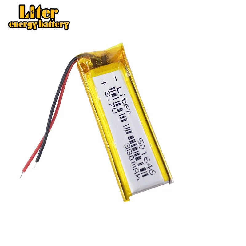 Liter energy battery 3.7V 380mAh 501646 plug Lithium Polymer Li-Po Rechargeable Battery For MP3 MP4 MP5 | Электроника