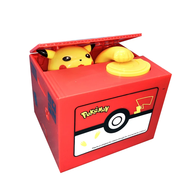 

Pokemon Pikachu Bank Anime Electronic Money Box Steal Coin Piggy Bank Money Safe Box Action Figure Banking Toys for Kid Gift