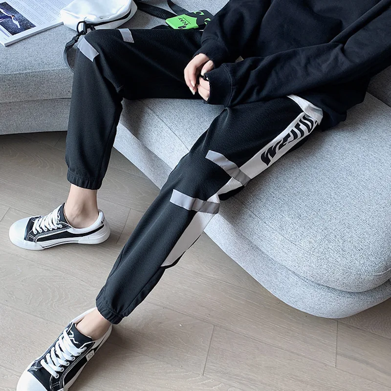 

Sports Pants Women Casual Sweatpants Joggers High Waist Pants for Teenage Girls Reflective Design Sportswear Jogging9947