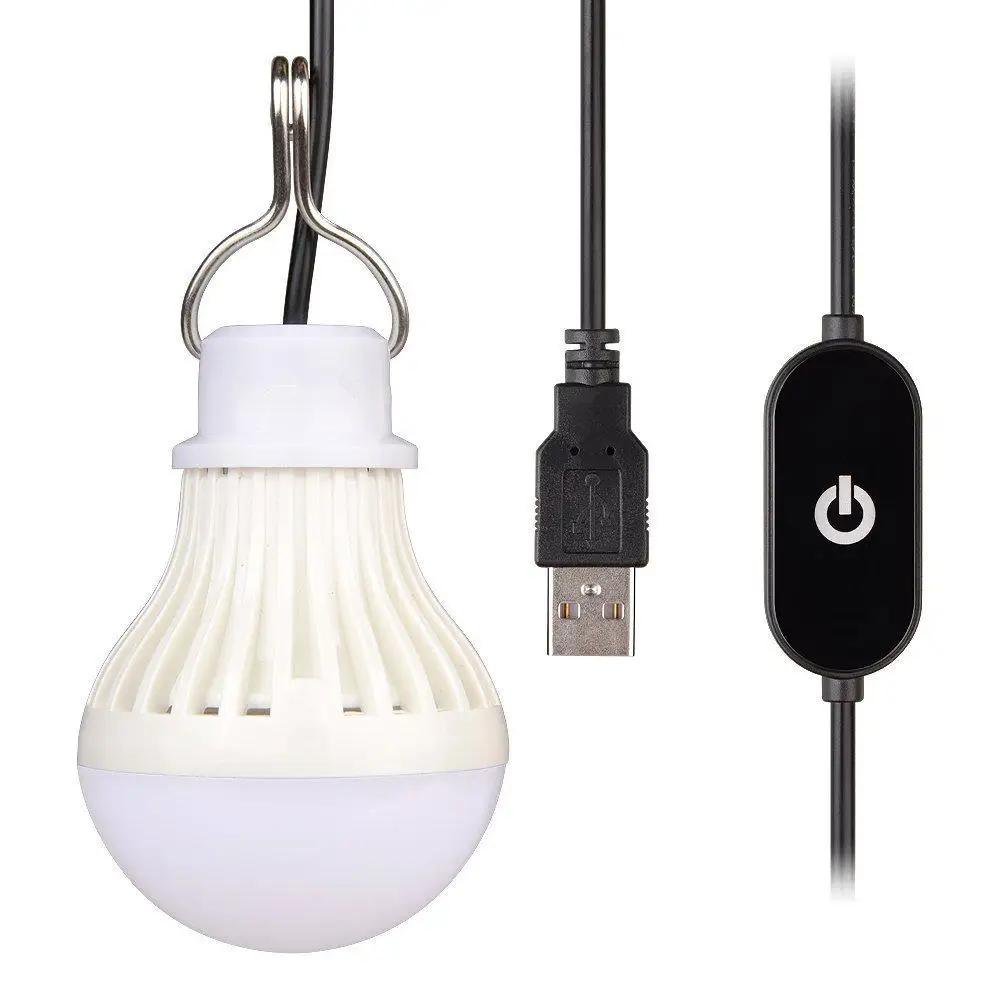 USB Switch Camping Bulb Flashlight Outdoor Travel Fishing LED 5W Super Bright Hiking Emergency Light Lantern Lamp | Лампы и освещение