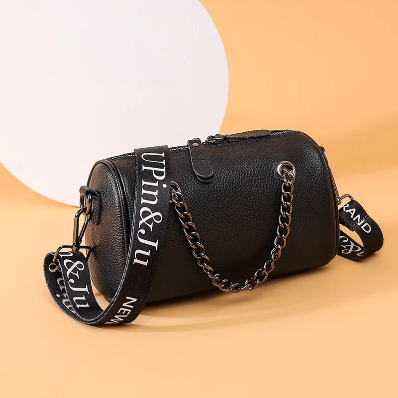 

Fashion Trend Luxury Designer Handbags For Women Genuine Leather Casual Vintage Chain Shoulder Bags Korean Black Messenger Bag
