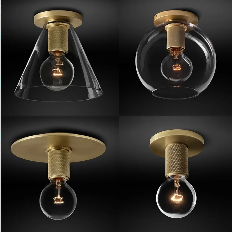 

Northern Europe copper ceiling lamp restaurant living room corridor corridor balcony porch glass postmodern ceiling lamp