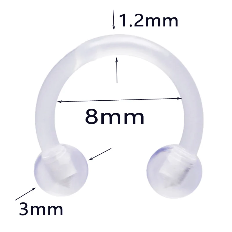 Пирсинг носа пупка 20 шт./компл. Акриловый пирсинг для ушей промышленный