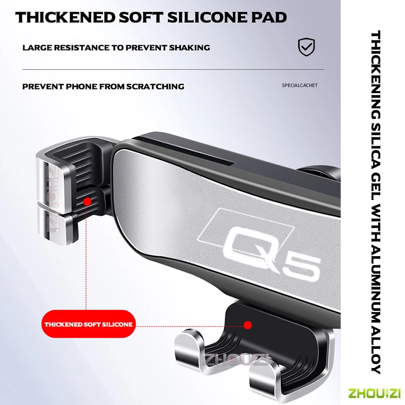 car mobile phone holder air vent outlet clip stand gps gravity navigation bracket for audi q5 2019 2020 car accessories free global shipping