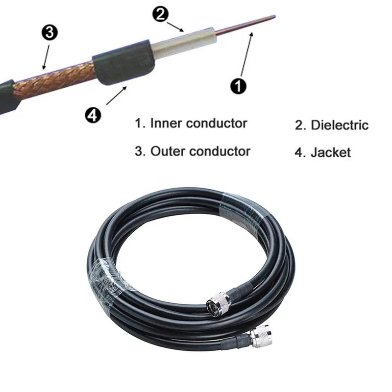 50-7 RF coaxial cable RG8U N male plug to male extension cord adapter cable KSR Lmr400 military quality 15 Meters