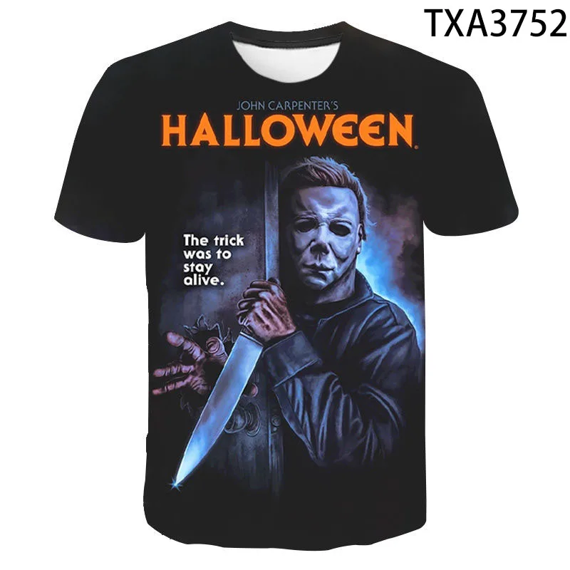 

Summer Men T Shirt Halloween Horror Michael Myers 3D Printed Men T Shirt male Short Sleeve Cool Round Neck Tops Clothing