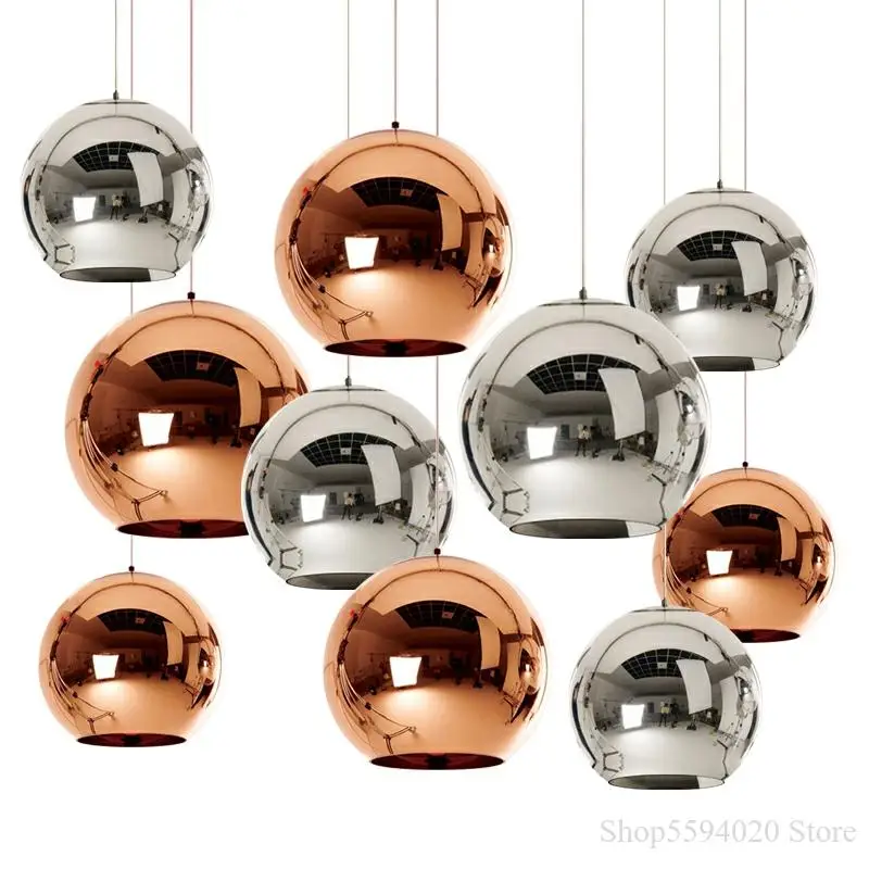 Скандинавский гальванический стеклянный шар подвесной светильник промышленный