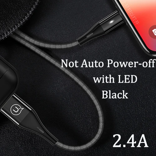 With LED ordinary USAMS 2.4A светодиодный Usb кабель для iphone XS Max 8 7 6 6S 5S XR кабель провод для быстрой зарядки кабель для передачи данных для освещения iphone зарядное устройство - Цвет: With LED ordinary