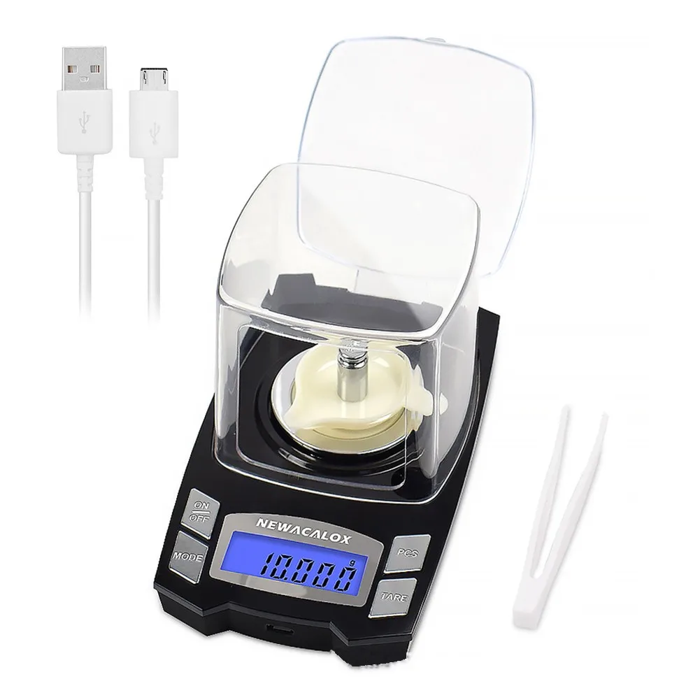 

6Pcs 0.001g Precision Electronic Scales USB Charging Digital Weighing Jewelry Scale 60-180s For Medical Jewelry Laboratory
