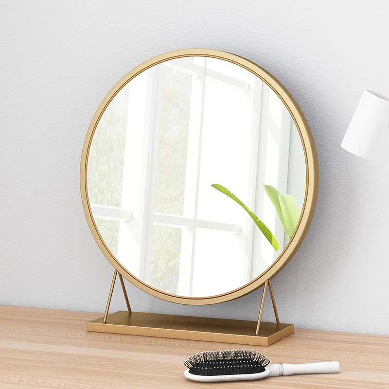 Косметическое зеркало настольное большое круглое для макияжа скандинавские