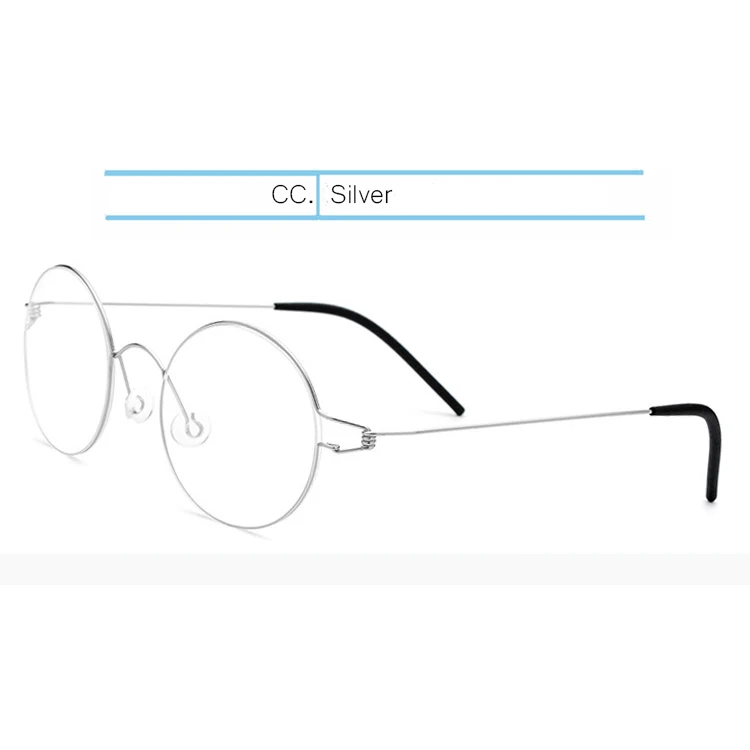 Silver-No Box IVSTA Eyewear Titanium Glasses Men 98607 with logo box Prescription Women Round Myopia Optical Frame Denmark Korean - Цвет оправы: Silver-No Box