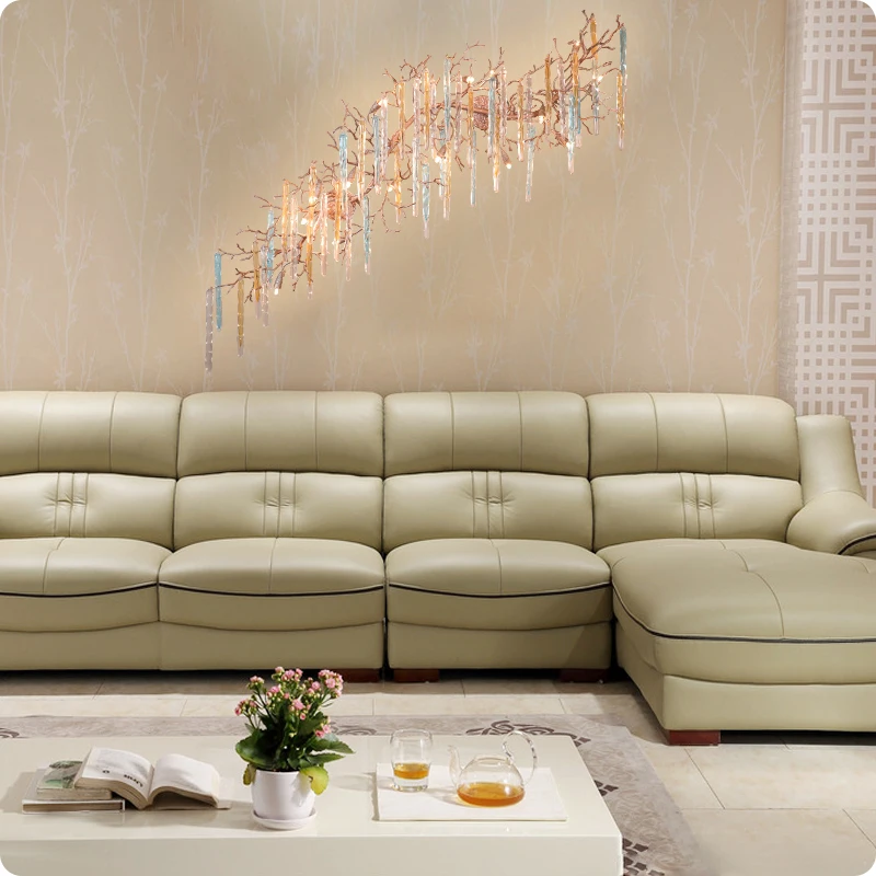 Современный медный настенный светильник латунь ветка дерева Наклейка на стену