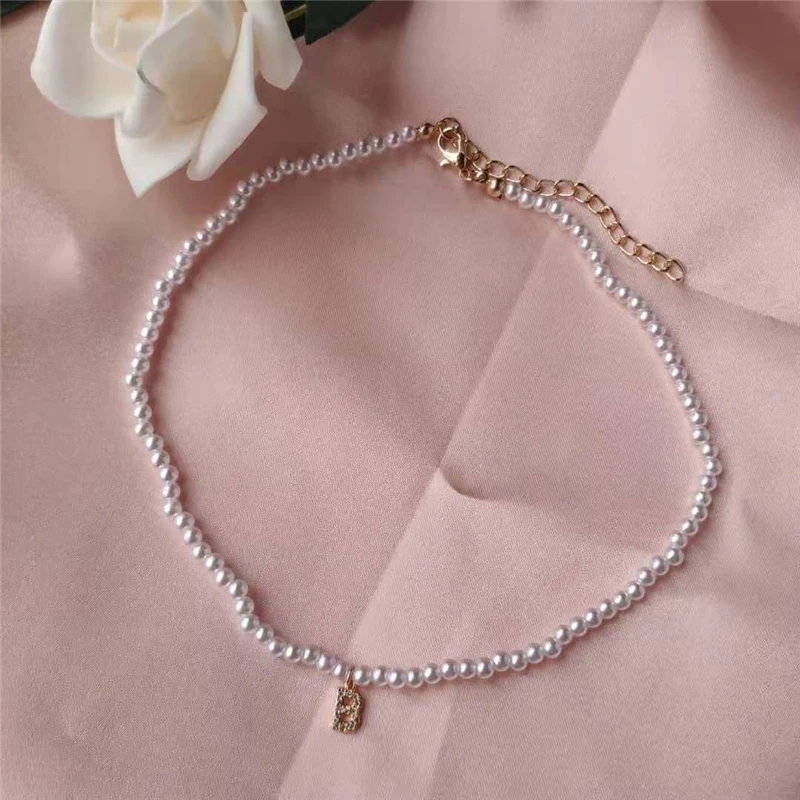 Модные изысканные с украшением в виде кристаллов 26 букв имя кулон ожерелье для