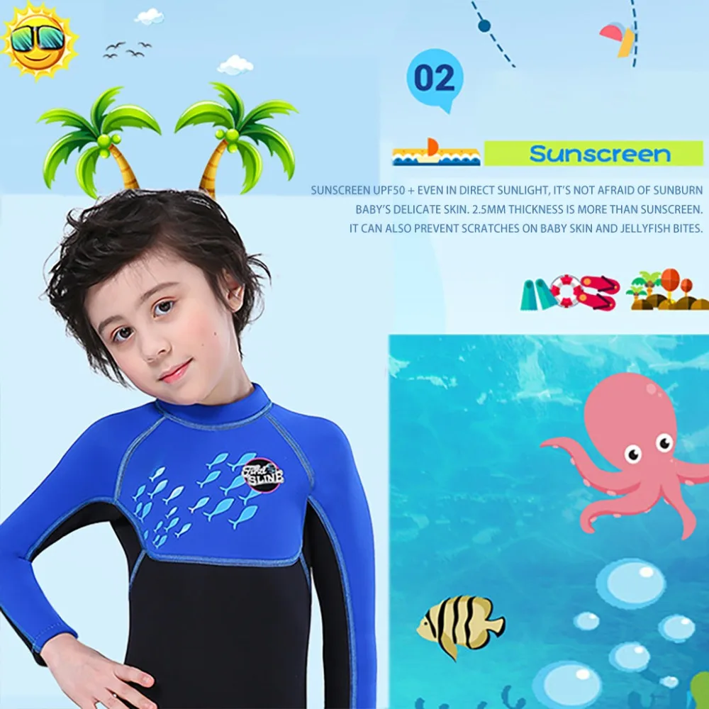 Rashguard неопреновые гидрокостюмы для детей, костюмы для дайвинга детская одежда для плавания с длинными рукавами для мальчиков и девочек, сёрфинга, гидрокостюм f3