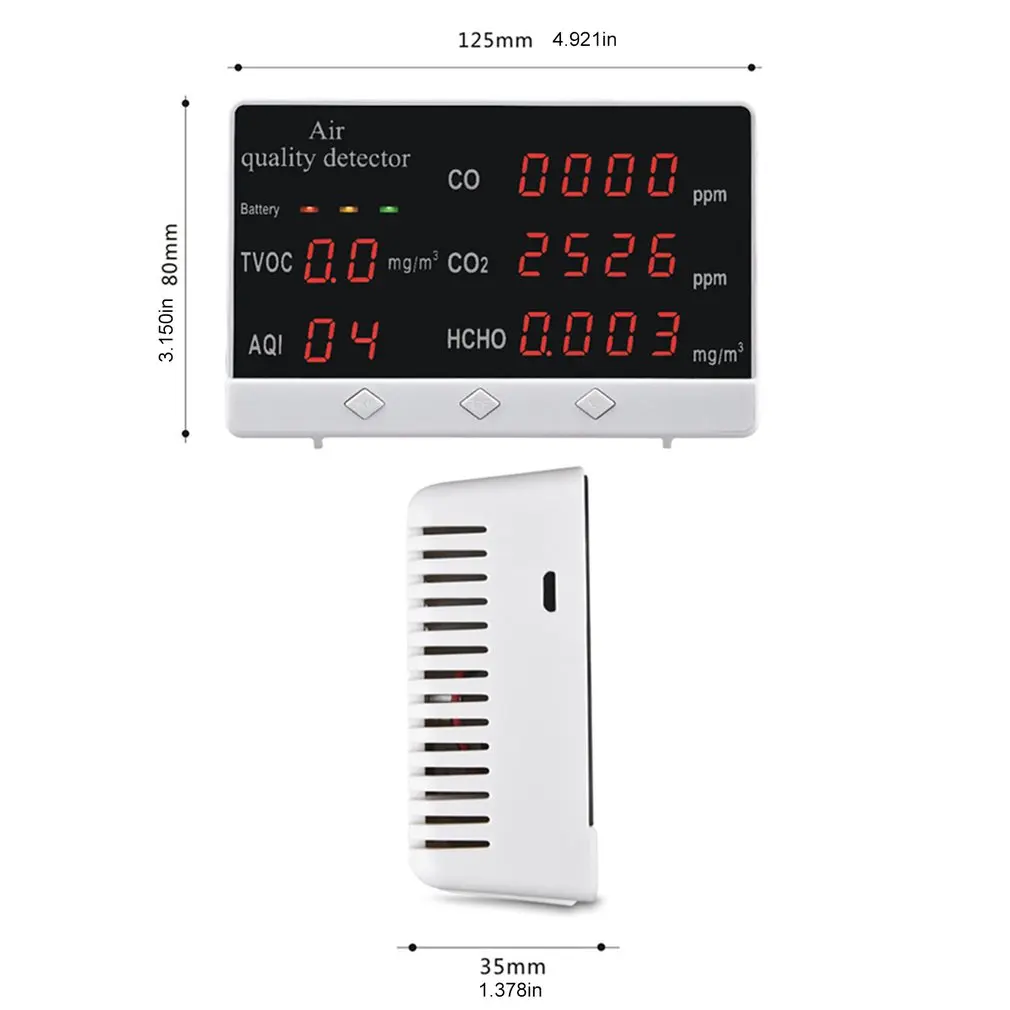 

Large screen air quality detector 131CO Formaldehyde detector Carbon dioxide tester 360 minutes long standby