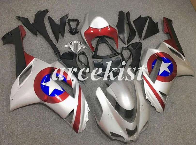 НОВЫЕ комплекты обтекателей из АБС-пластика, подходят для kawasaki Ninja ZX6R 636 2007 2008 07 08 6R ZX-6R, комплект кузова на заказ, цвета: красный, синий, серебристый