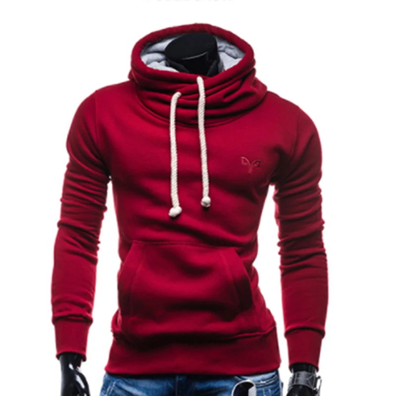 

Men's Hoodies Tracksuits 2020 Autumn Fashion Brand Pullover Solid Color Drawstring Hooded Sportswear Sweatshirt S-2XL