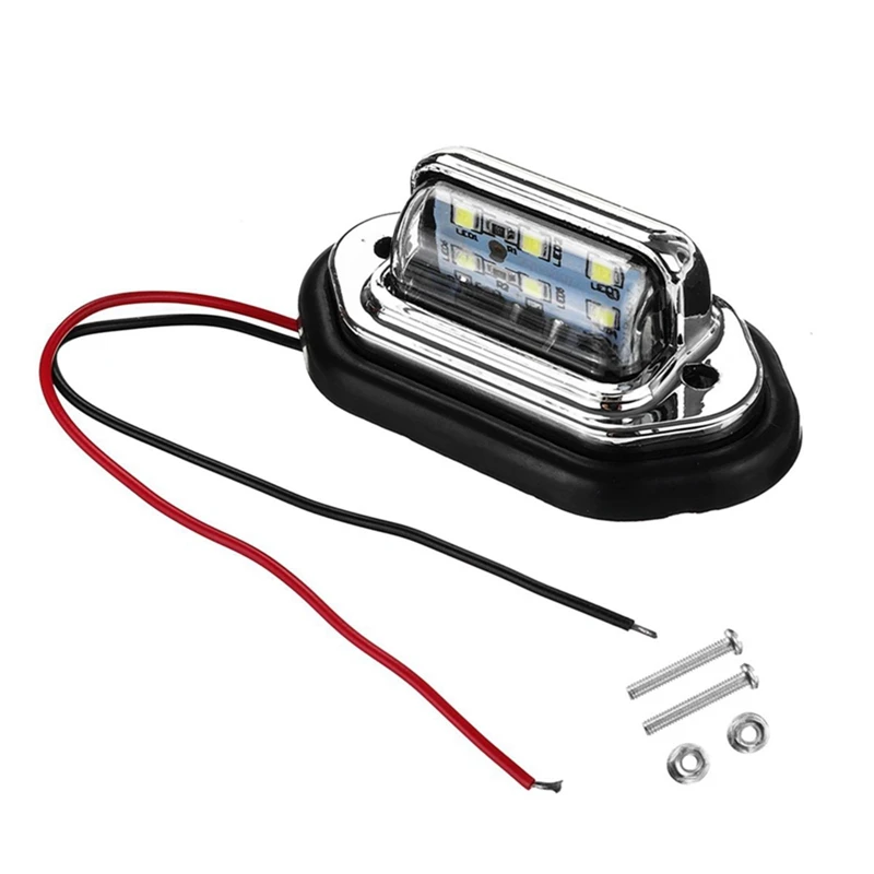 2 шт. 12V 24V Водонепроницаемый 6 светодиодный автомобильный номерной знак