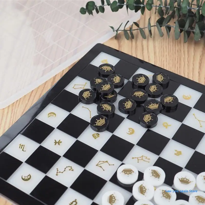 

Chess Set and Checkers Game Board Resin Mold International Checkers Toy Moulds