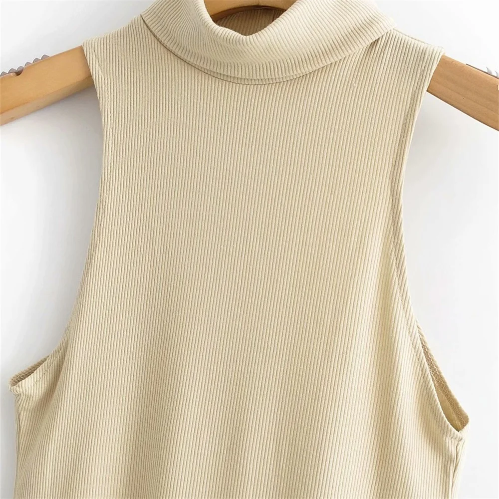 Осень 2019 женский новый сексуальный боди с высоким воротником без рукавов для