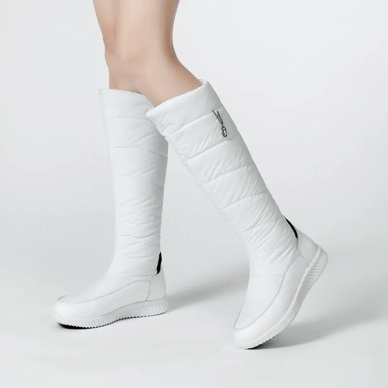 

Сапоги женские теплые до колена, уличная Удобная зимняя обувь, без застежки, комбинированная подошва, большие размеры