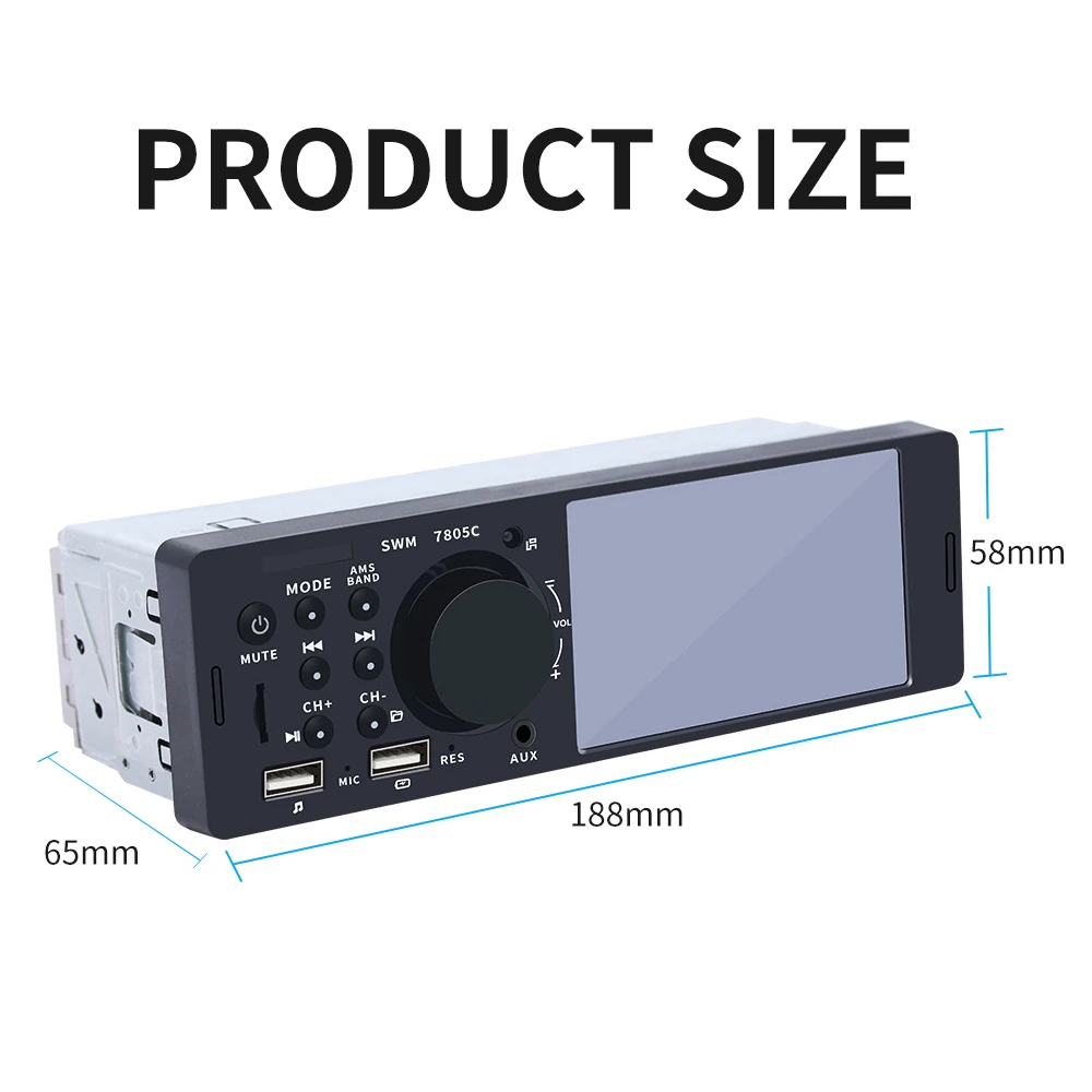 Автомагнитола 1 Din FM-радио Bluetooth мультимедийный mp5-плеер 4 дюйма автомобильная