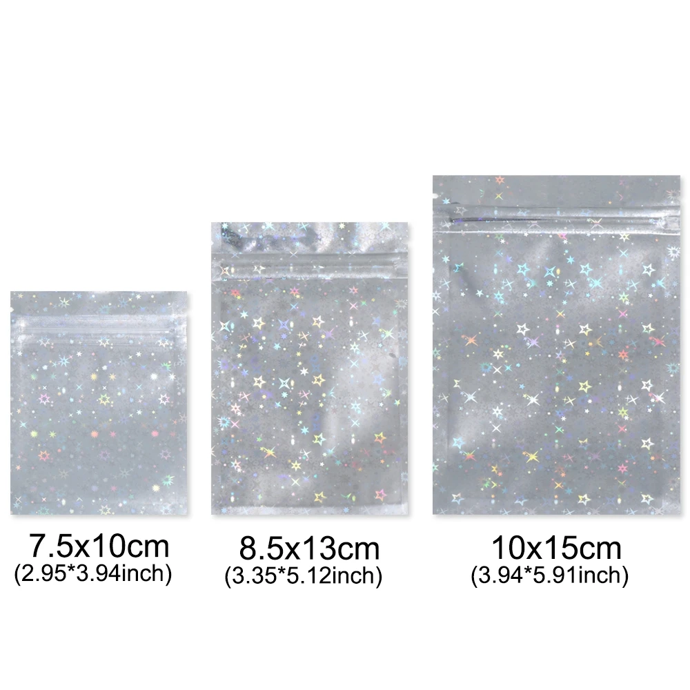 20 шт. пластиковые пакеты с застежкой-молнией голограммой из алюминиевой фольги |